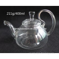 High quality 400ml clear borosilicate pyrex glass tea pot